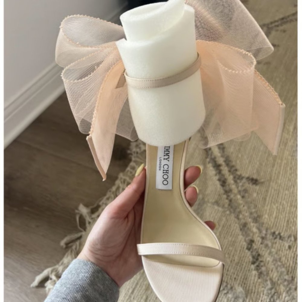 NWT Jimmy Choo Aveline Bow-Detailed Grosgrain Pumps